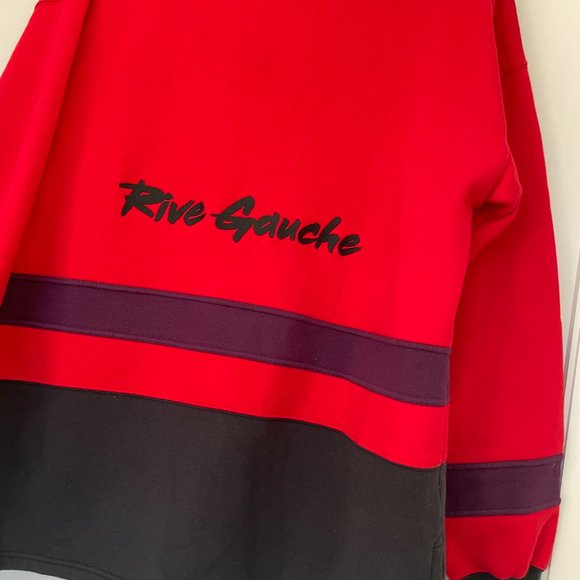 Balenciaga Ski Half Zip Sweatshirt Red Cotton Embroidered BB Logo Small - Picture 16 of 16